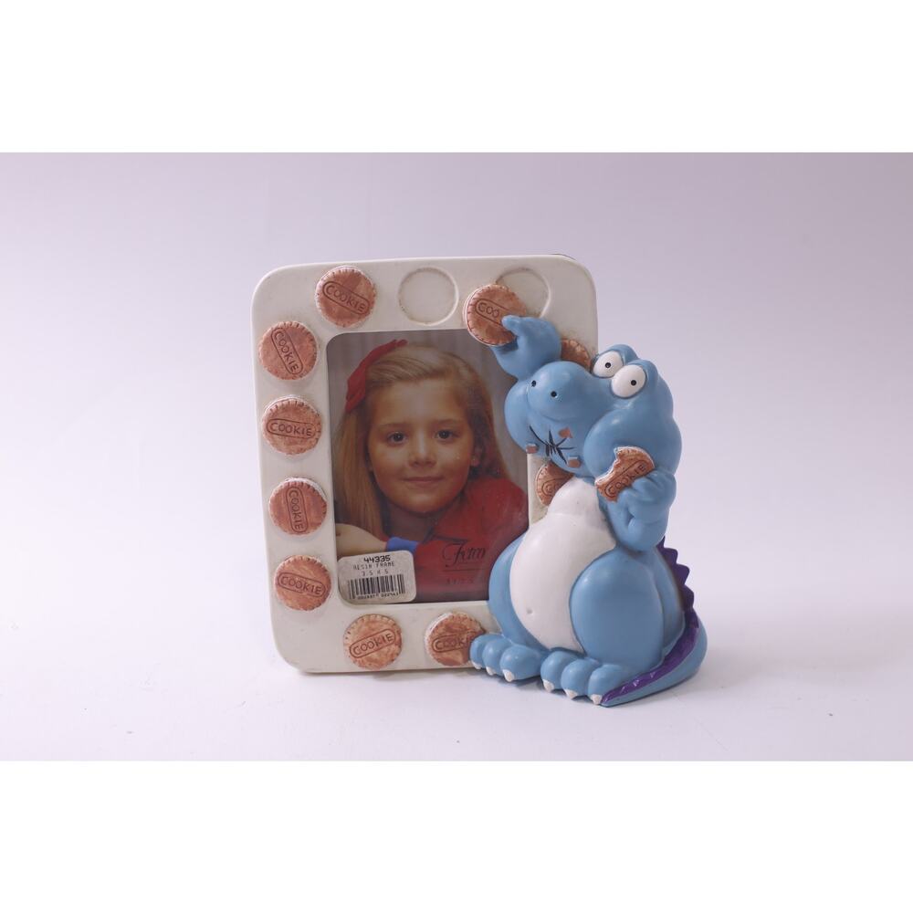 Resin, Cookie, Dinosaur, Dragon, 1990s, Kids, Picture Frame, Vintage